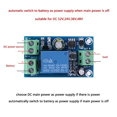 DC Power Switch Module, 12V 24V 36V 48V 10A Battery Power Source Controller