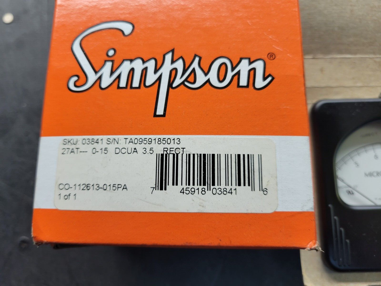Simpson 03841 Model 27AT Meter.