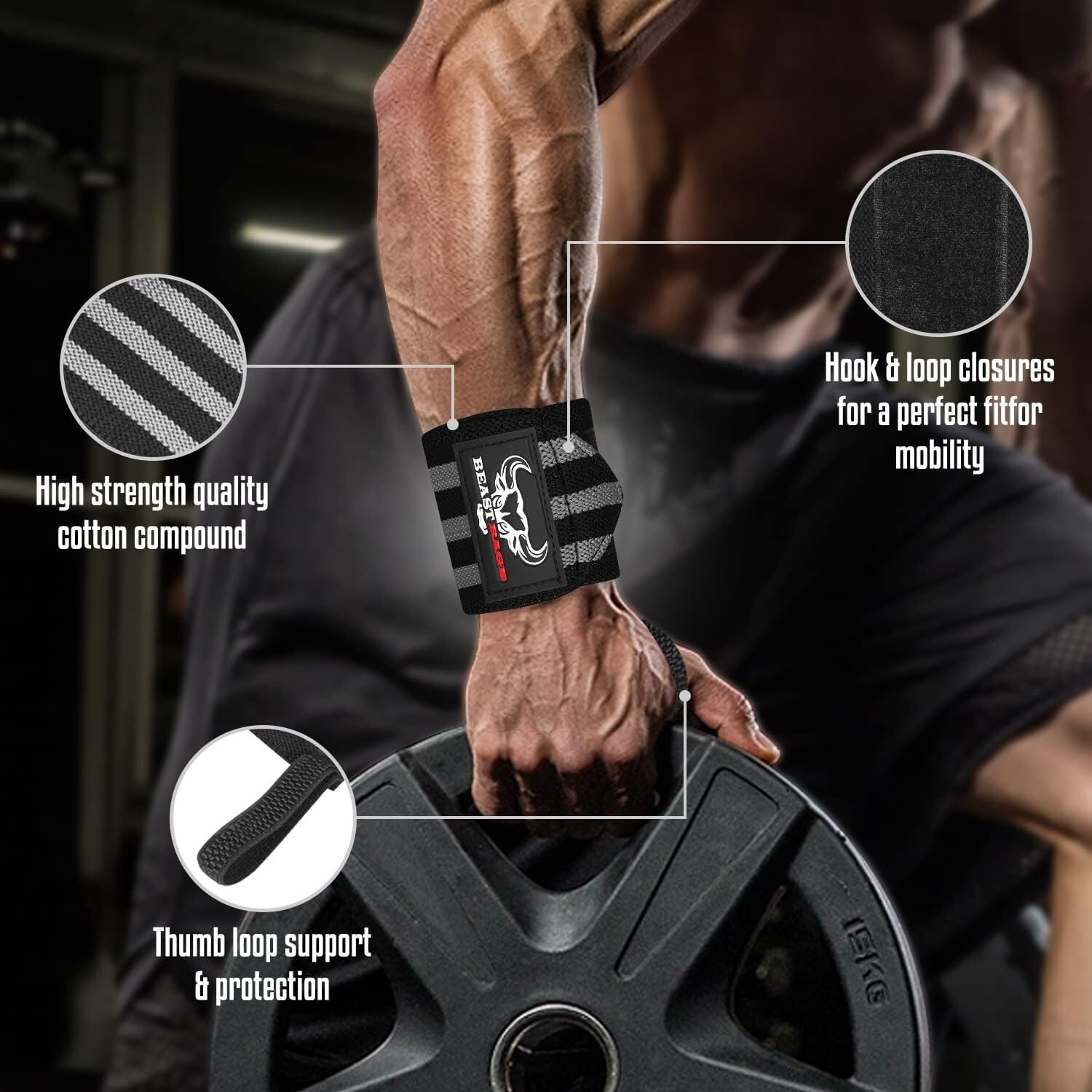 BEAST RAGE Wrist Wraps Training Fitness