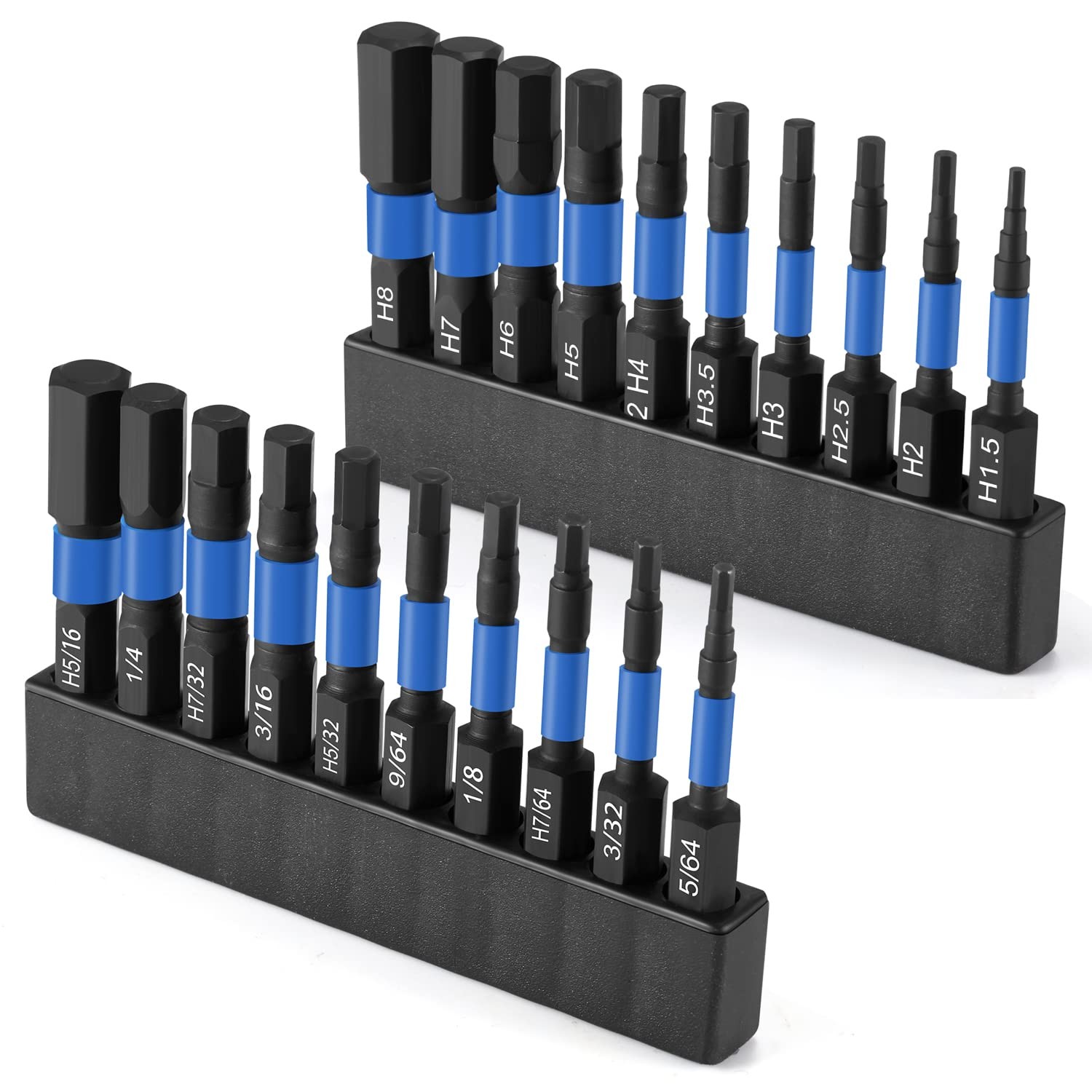 Allen Wrench Drill Bits - 20pcs (Metric&SAE), S2 Alloy Steel Material, Magnet...