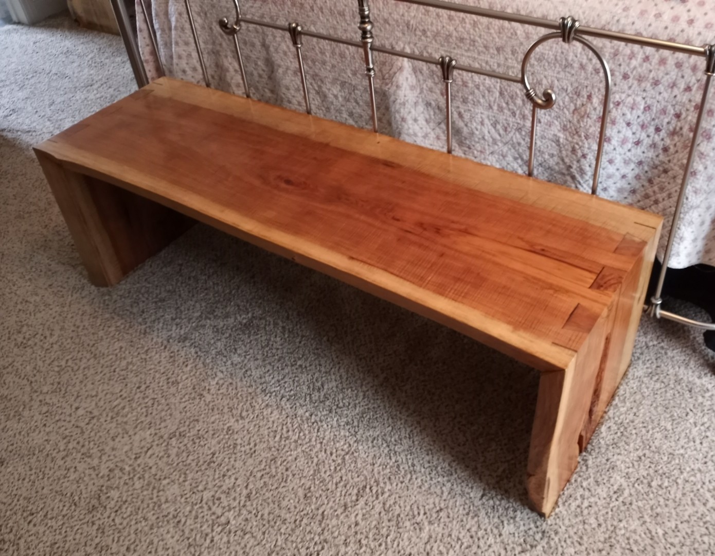 Handcrafted Large Pecan Wood Bench, Dining, Coffee Table, Bedroom, Entry