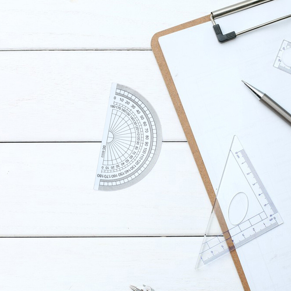 20PCS 4 Inch 10CM Plastic 180 Degrees Protractor for Angle Measurement
