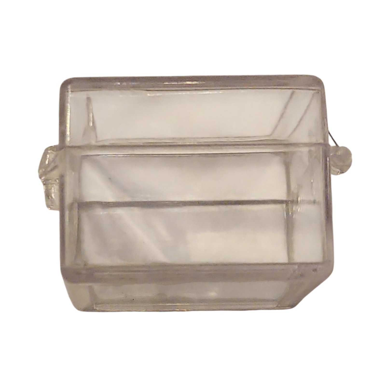 16 Small Hinged Plastic Storage Boxes 1" x 1" x 3/4" Clear as glass!