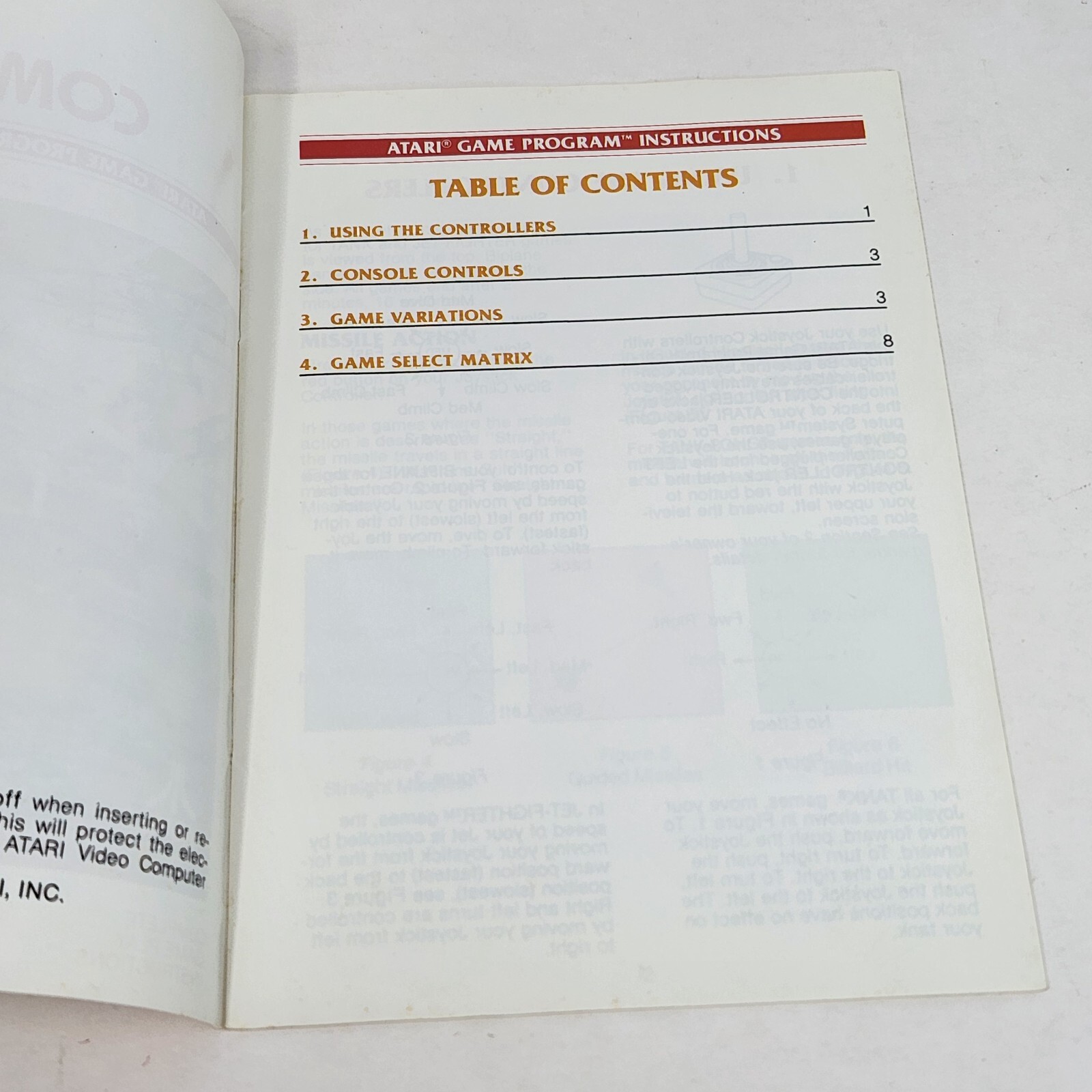 VINTAGE 1977 COMBAT ATARI 2600 VIDEO GAME REPLACEMENT INSTRUCTIONS ONLY