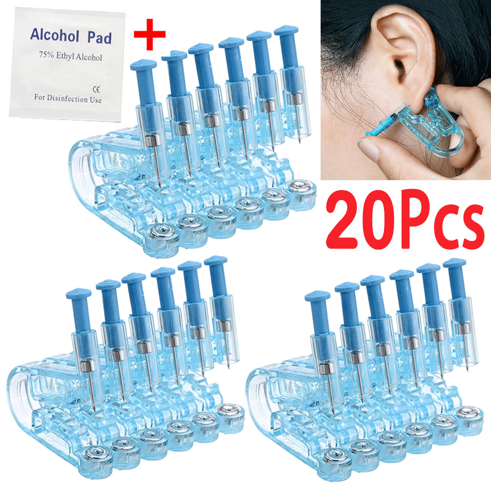 20PC Disposable Ear Studs Piercing Gun Ear Stud Piercing Piercer Healthy Tool