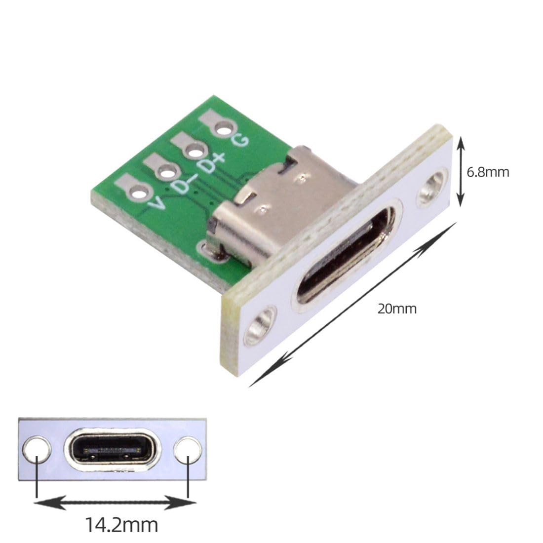 5 Pack USB C DIY Connector USB C 24Pin Female Socket Port Repair Replacement ...