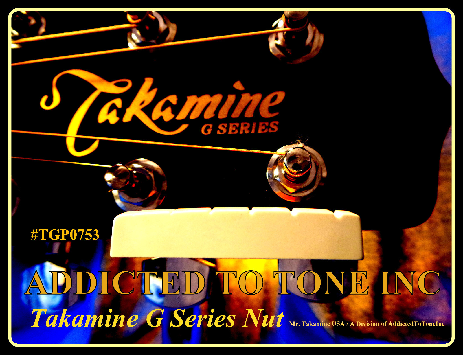 Takamine G Series Acoustic Guitar NUT TGP0753 / Pre Slotted / OEM Part  /  TUSQ