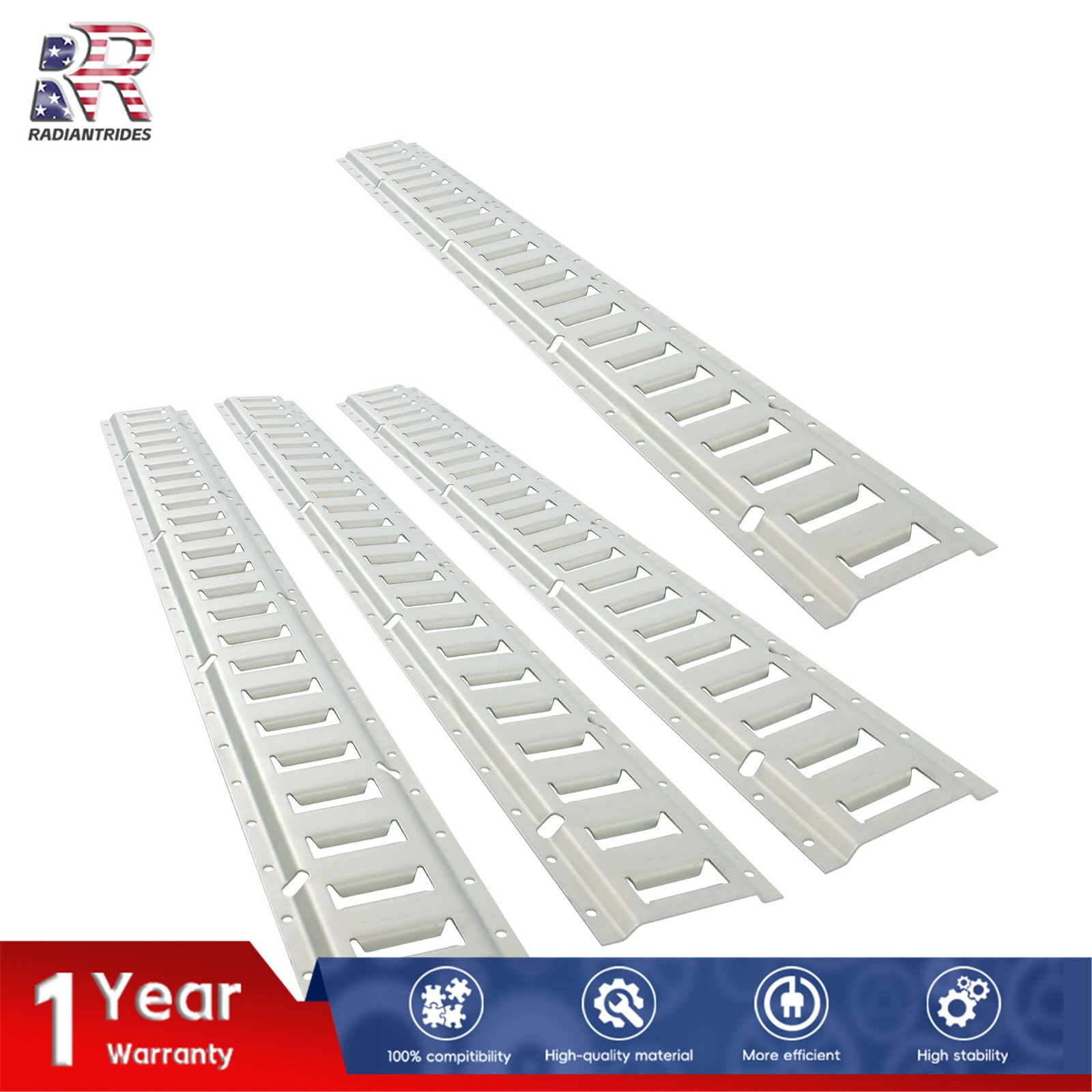 Horizontal Silver E Track Rails 4 Pack 4 Foot Fit For Enclosed Cargo Trailer
