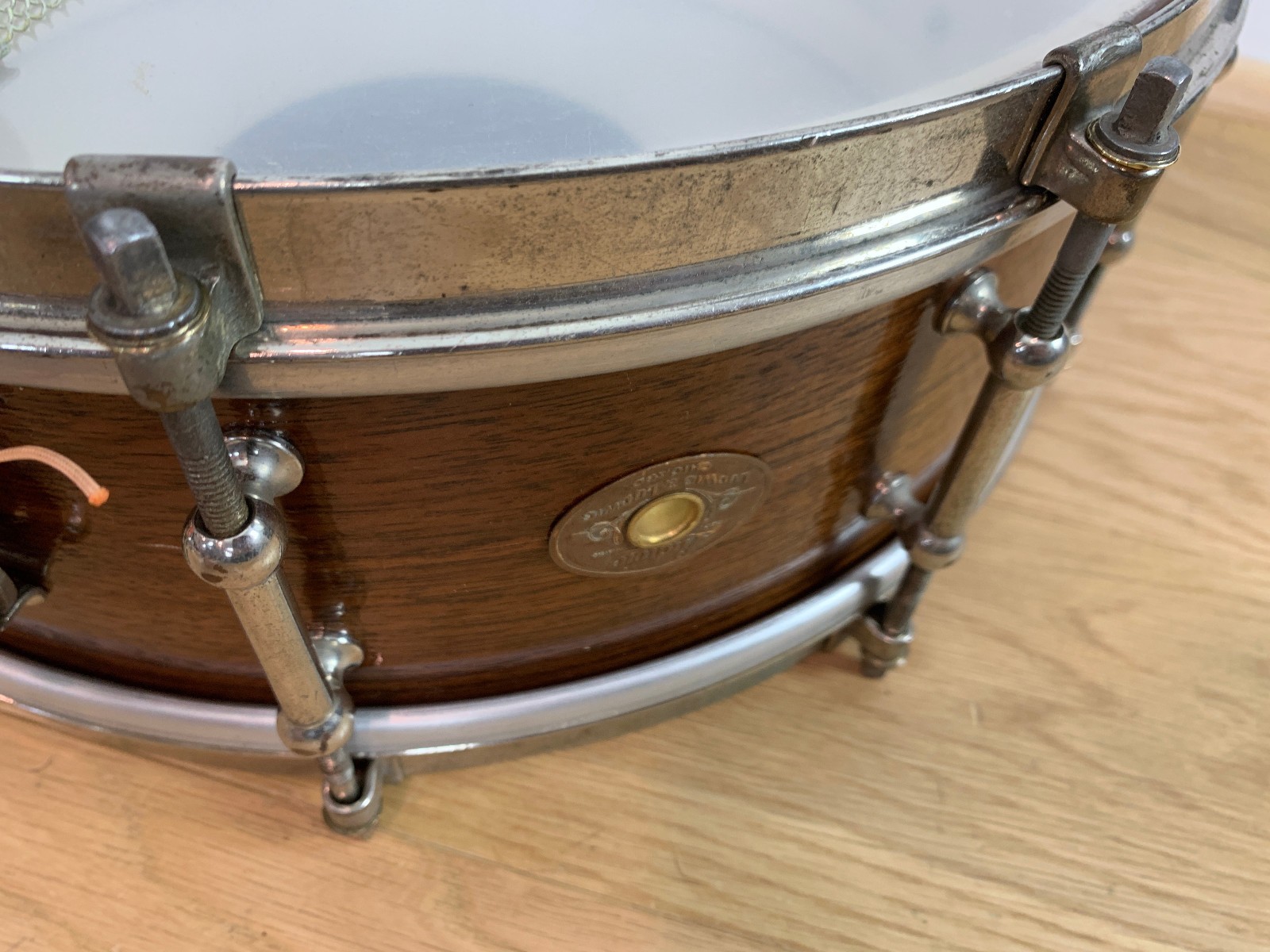 LUDWIG Professional Model 5x14 10-Lug Snare Drum Solid Walnut Shell 1920s Vtg