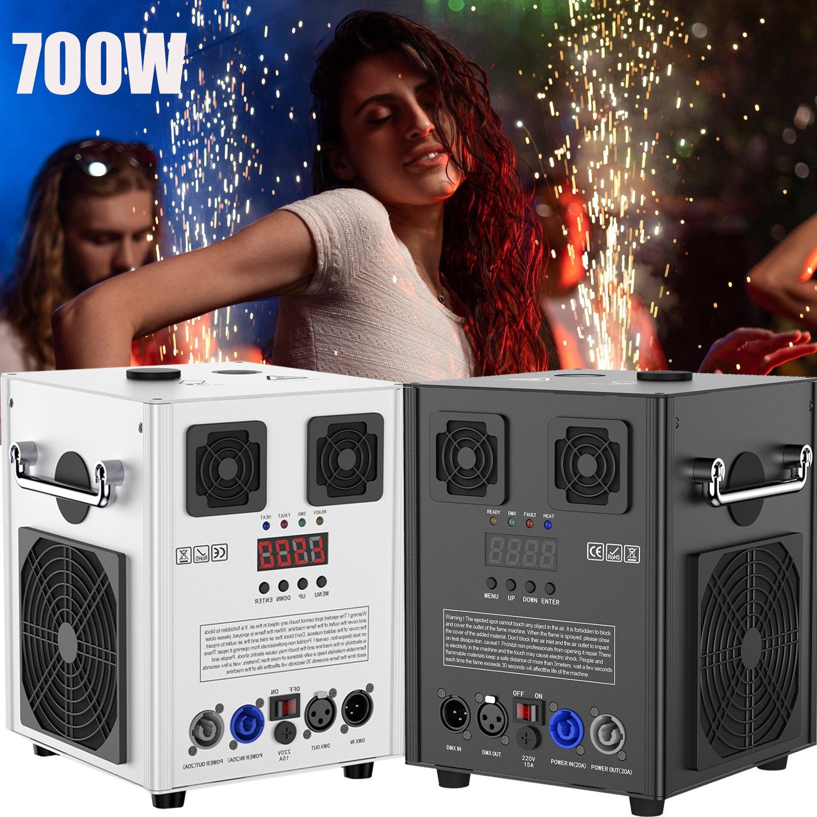 700W Cold Spark Machine Stage Effect DMX Firework Machine DJ Event Party Wedding