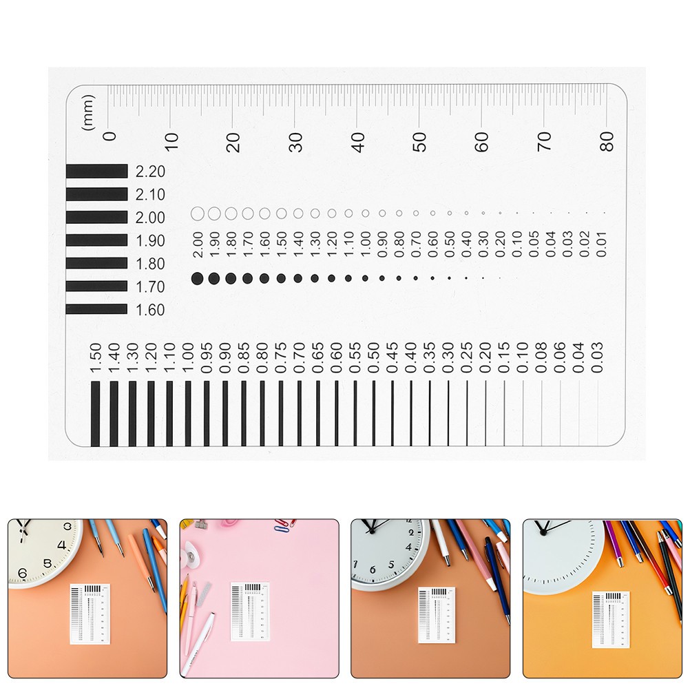 4pcs High Accuracy Transparent Measuring Ruler Diameter Line Width Gauge Crack