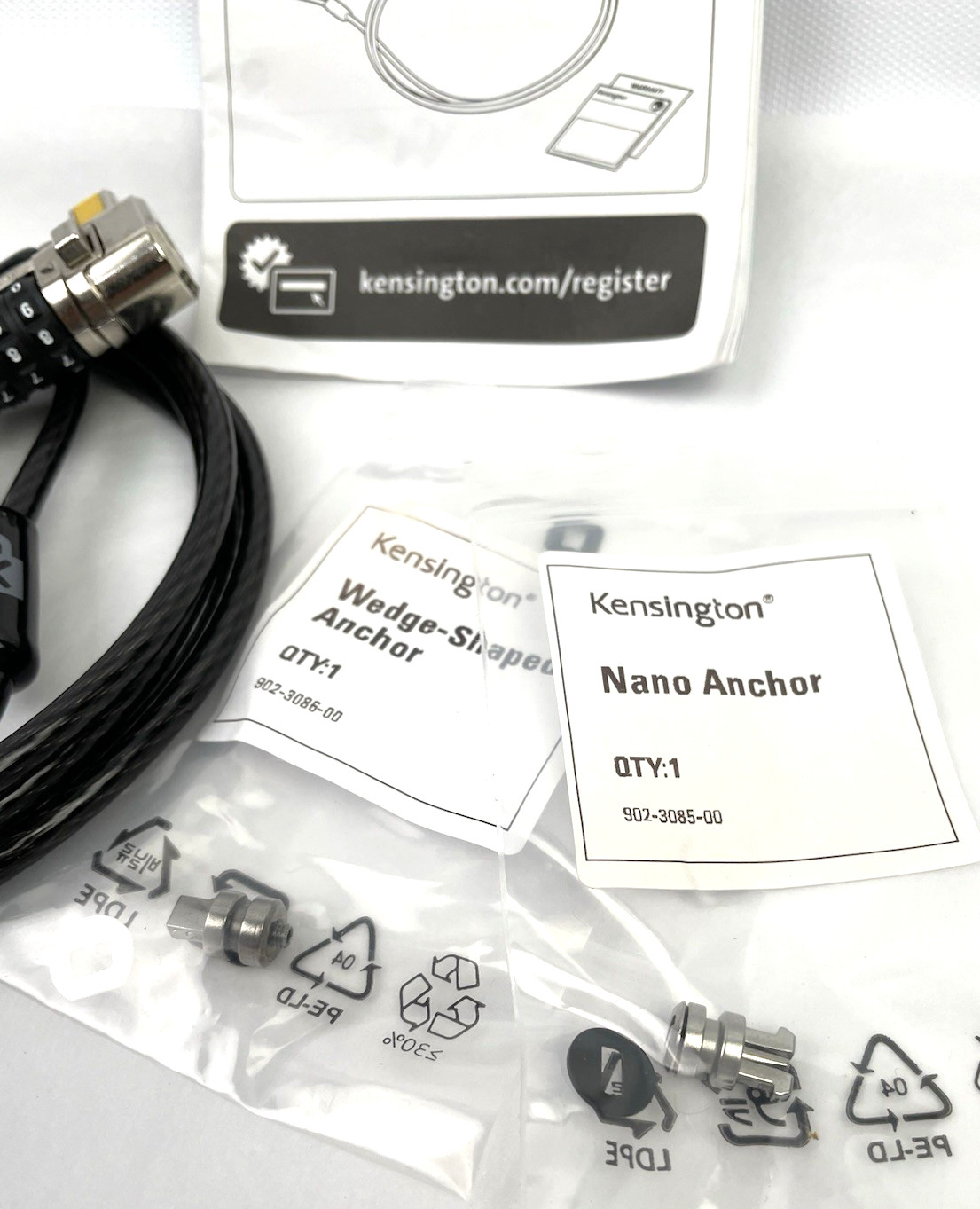 Kensington ClickSafe Universal Combination Laptop Lock Master Coded K68106WW