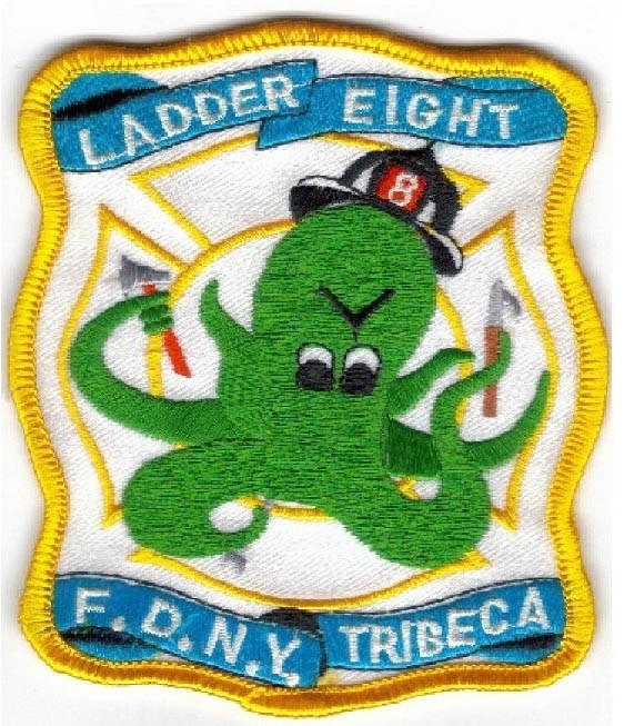 New York City - FDNY  Ladder - 8 "Octopus - Tribeca", NY (3.5" x 4") fire patch