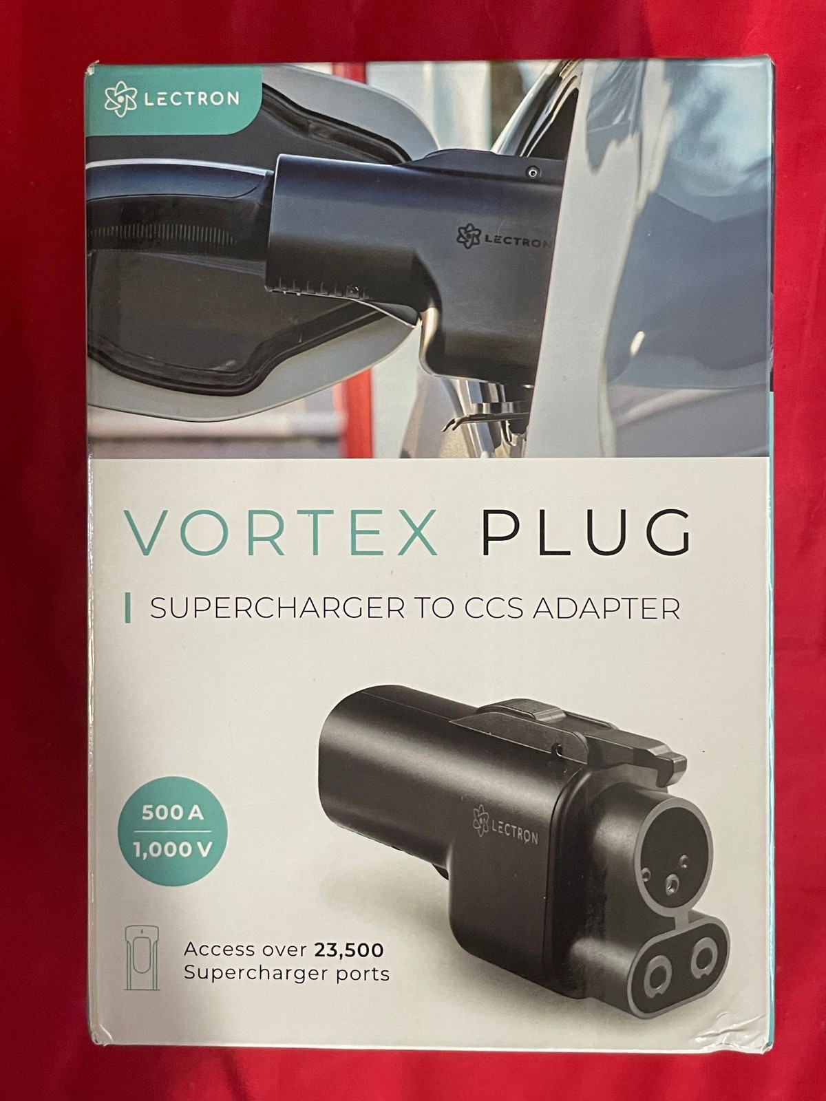Lectron Vortex Plug NACS to CCS Adapter EV Supercharger Fast 500A 1000V Boxed