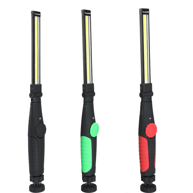 Lámpara de trabajo LED COB recargable, linterna mecánica, base magnética, brilla