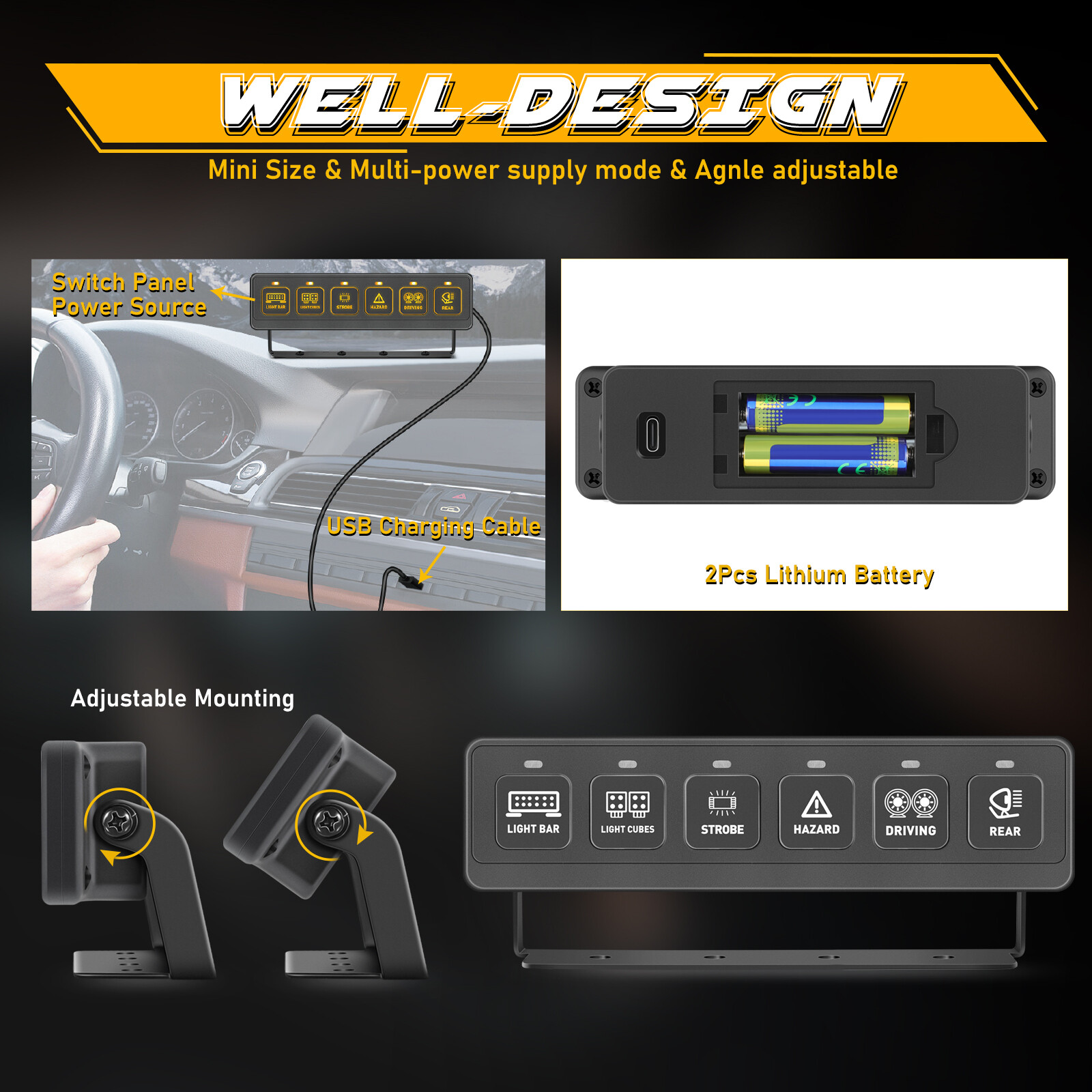 For GMC Sierra 1500 2500 3500 Wireless 6 Gang Switch Panel Circuit Control Box