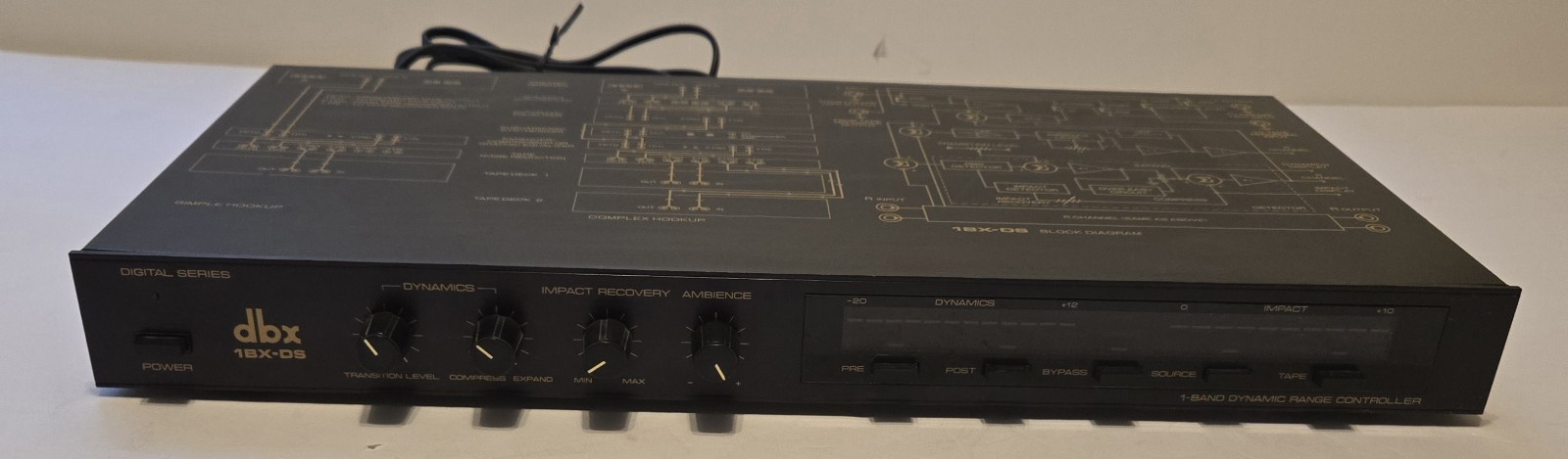 dbx 1BX-DS Dynamic Range Processor 2-Ch Tape Noise Reduction RCA 1U Rack