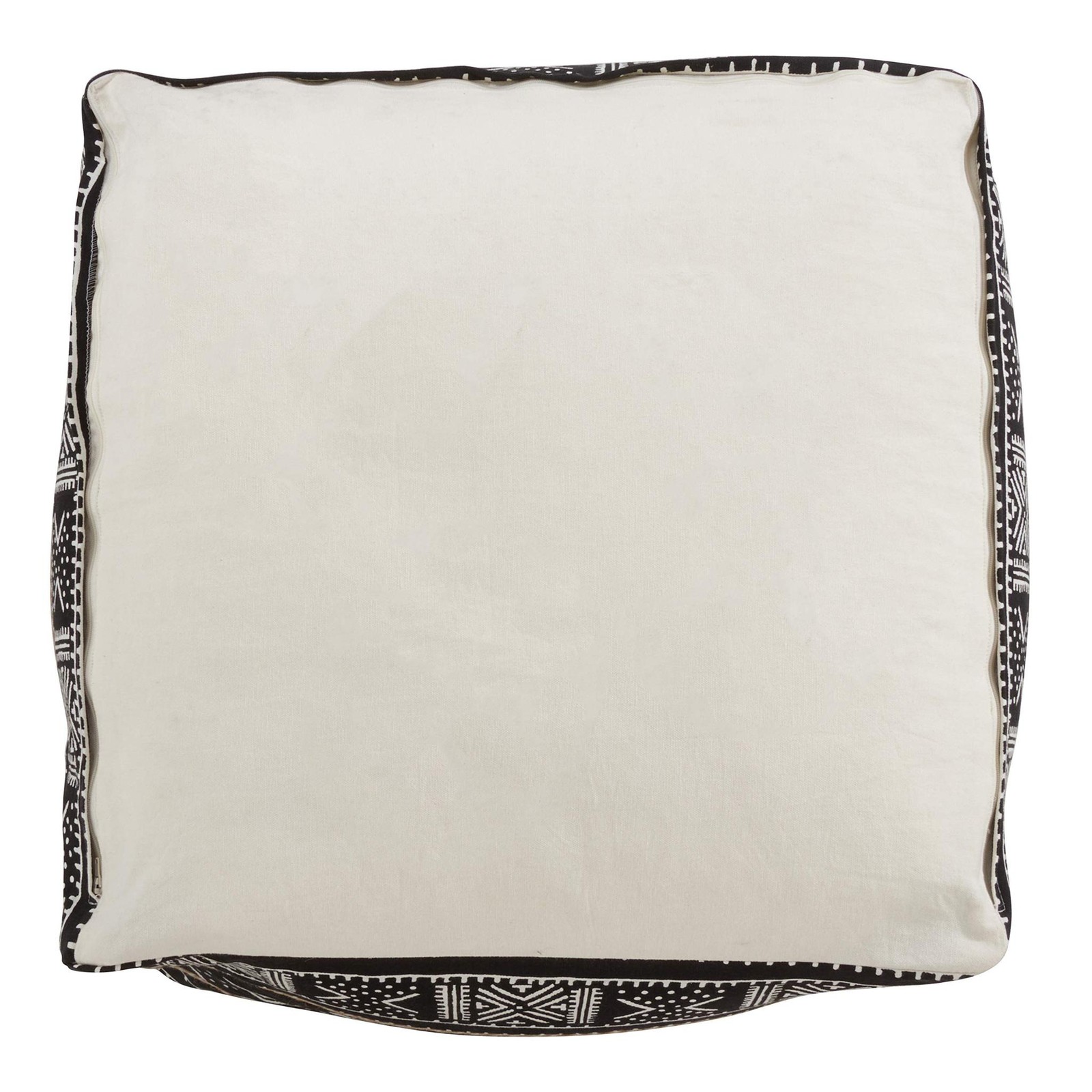SARO LIFESTYLE Dark Mudcloth Pouf
