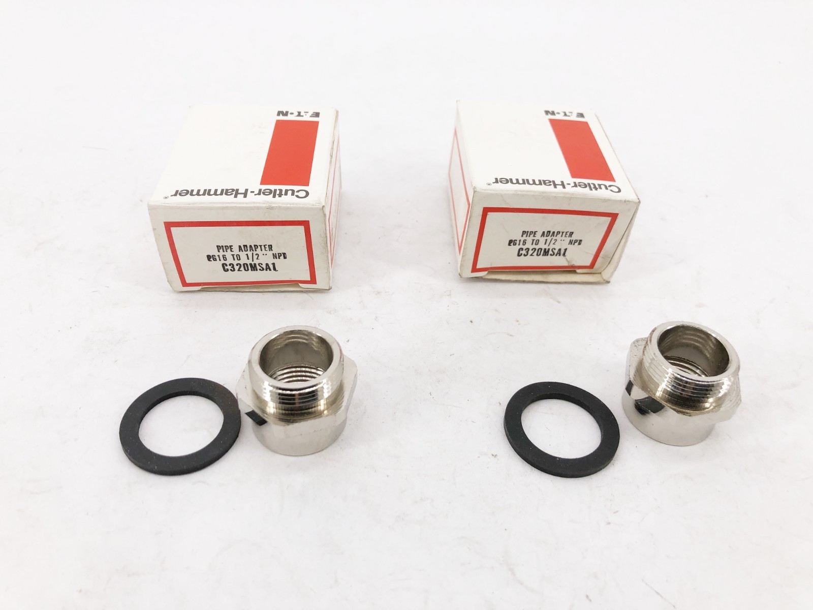 Lot of 2 New Cutler-Hammer C320MSA1 Conduit Adapters PG16 TO 1/2" NPT