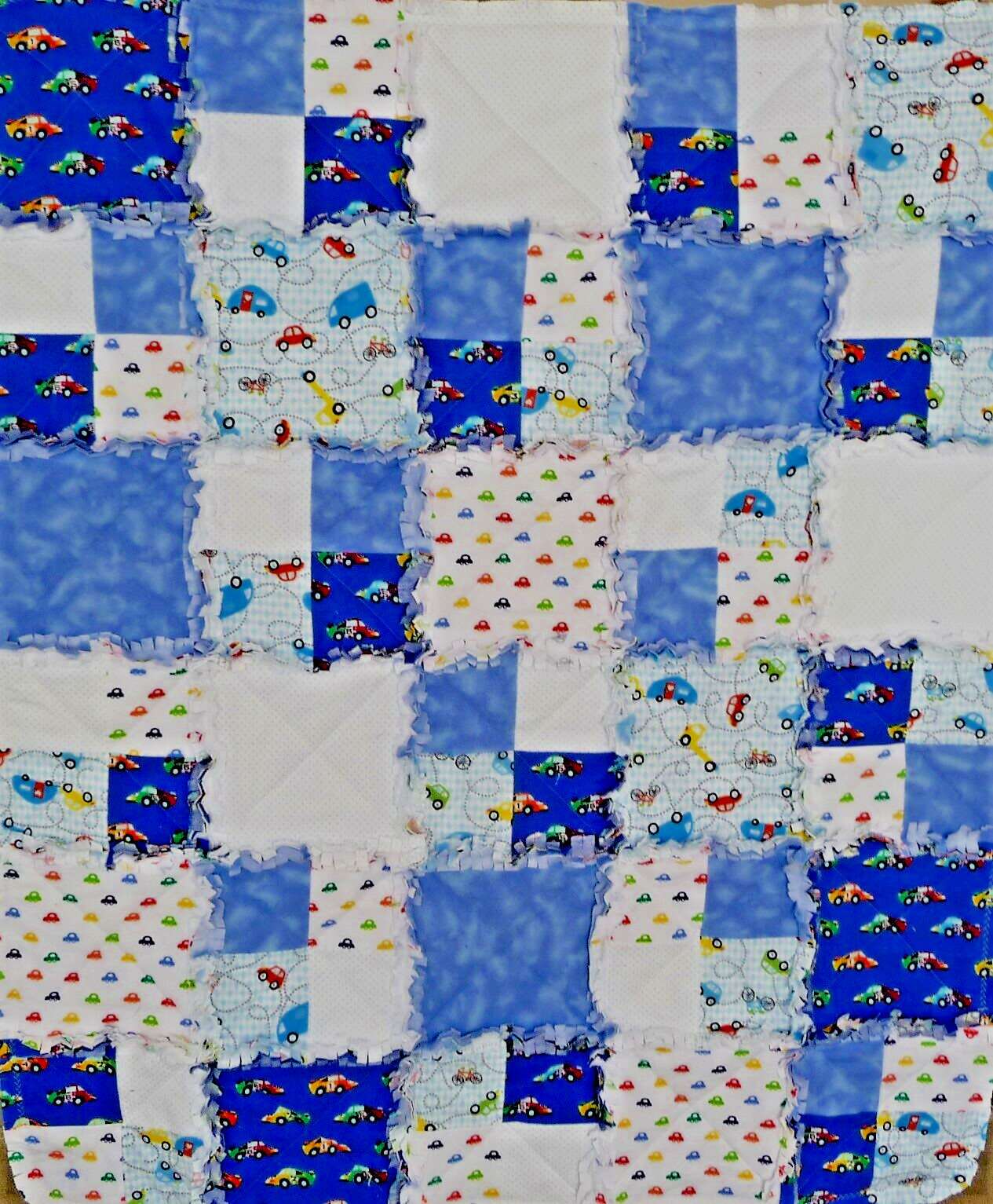 Blue Baby Quick & Easy Rag Quilt PATTERN Designed by Lenie Bosman NEW