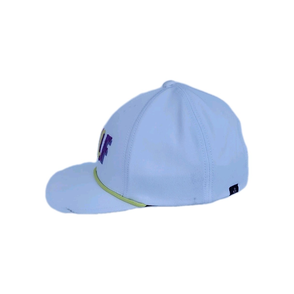 Swannies Golf Hat White Colorful Logo Adjustable Cap Snapback