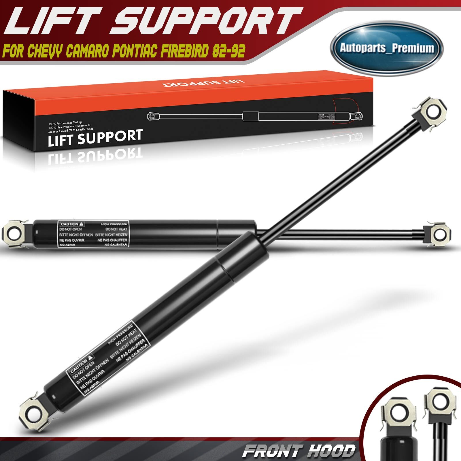 2x Hood Lift Supports Shocks Struts for Chevy Camaro Pontiac Firebird 1982-1992