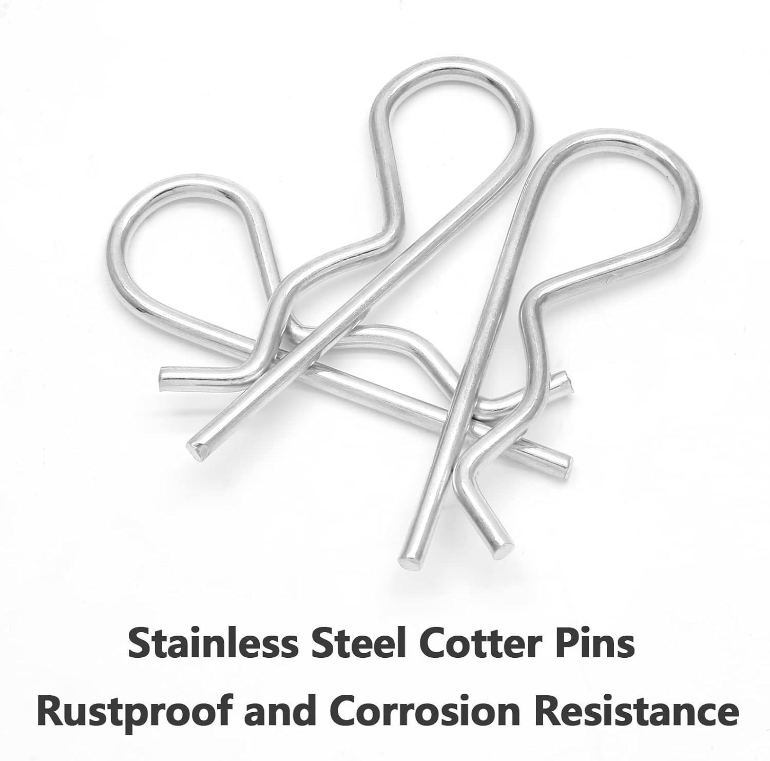 20Pcs R Clips Hitch Pins Clips, Stainless Steel Retaining M2 x 50mm, silver