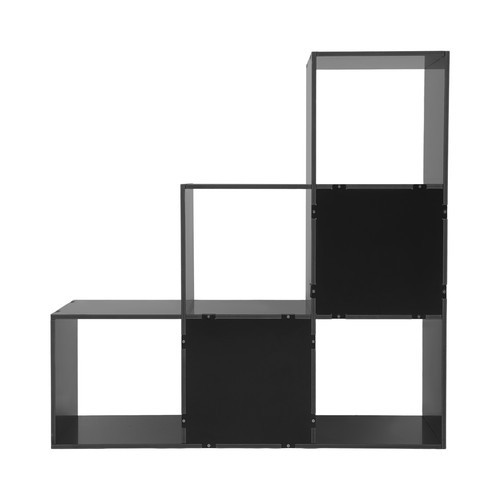 L-Shaped 6-Cube Bookcase Shelf Black 90 × 28 × 90 cm Open Back