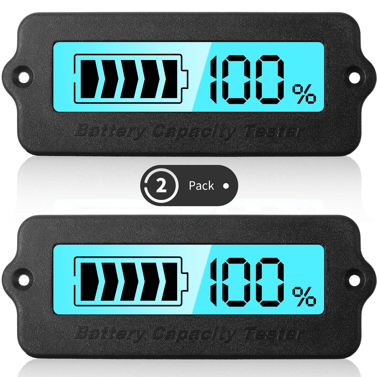 Weewooday 2 Pcs Battery Meter 60 x 23 x 15 mm / 2.34 x 1.0 x 0.6 inch, Blue