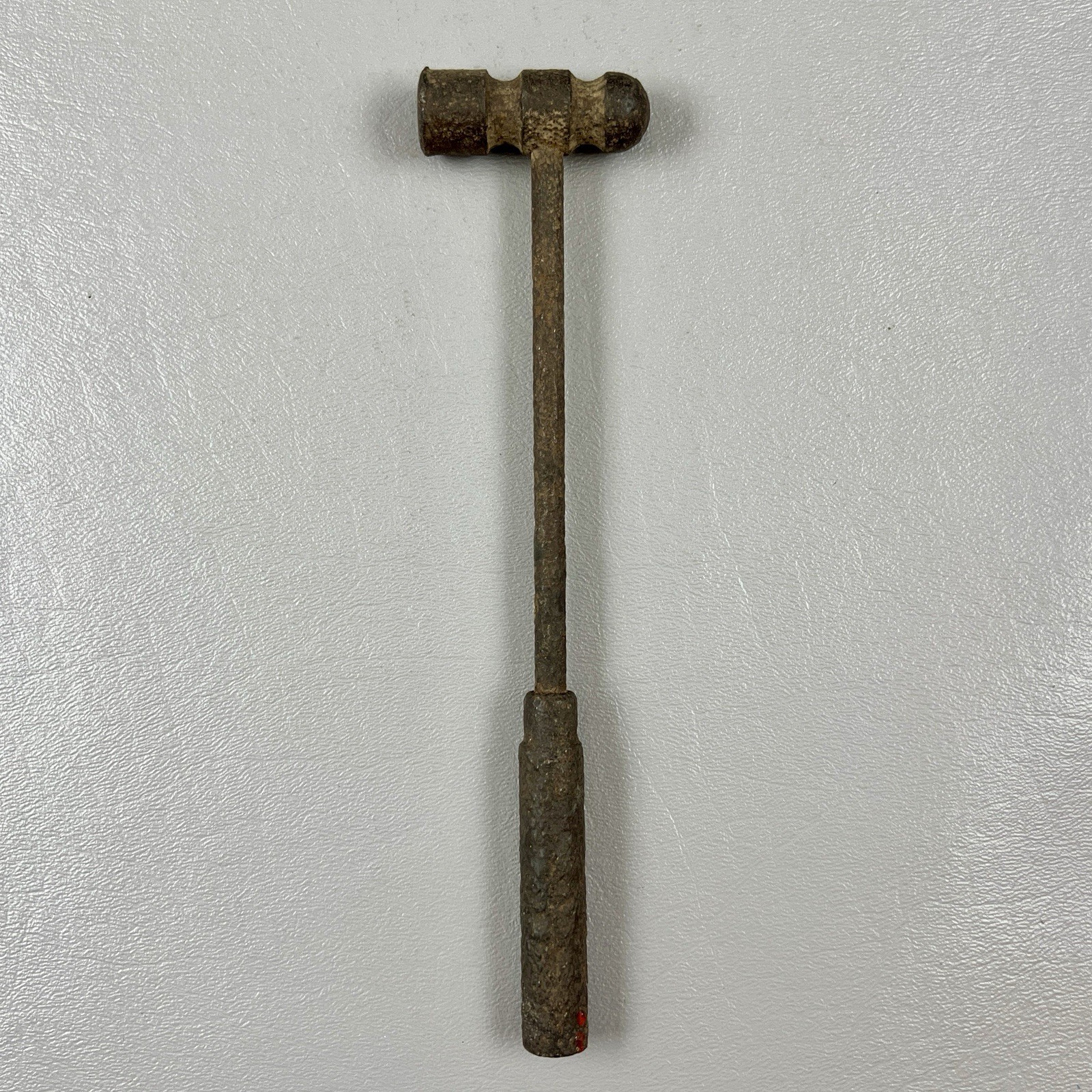 Vintage 7.5” Iron Head Knurled Handle Ball Peen Hammer
