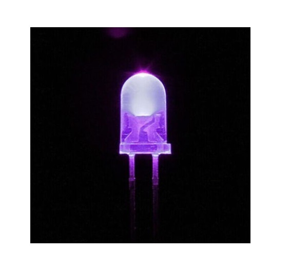 20pcs F5 5mm Round Ultra Violet LED UV Light 390-395nm Purple Lamp