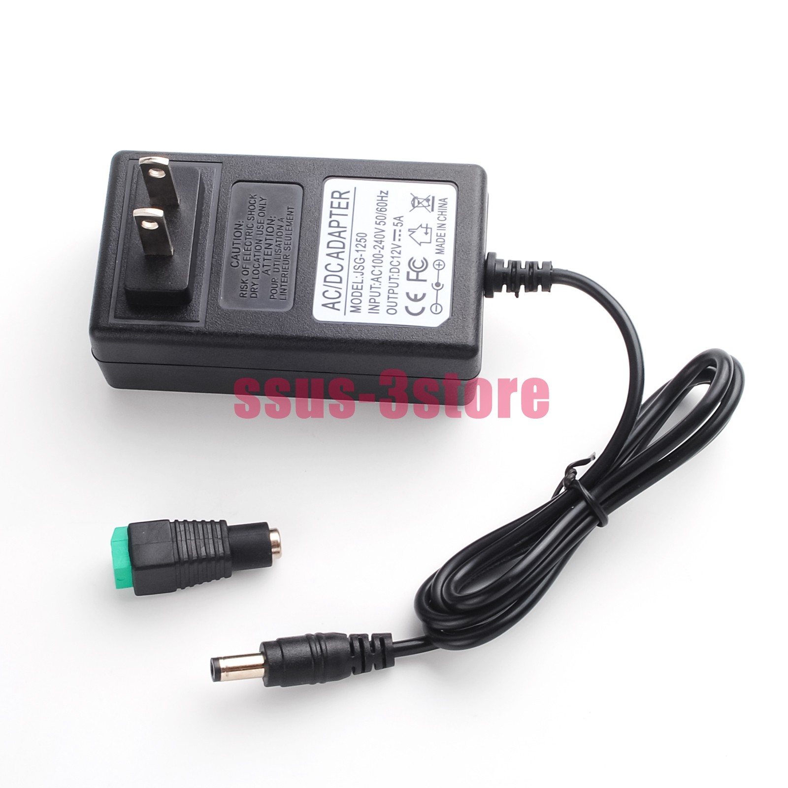 New 12V 5A 5 AMP 60W DC Power Supply Adapter Transformer LED Strip CCTV PC 5050