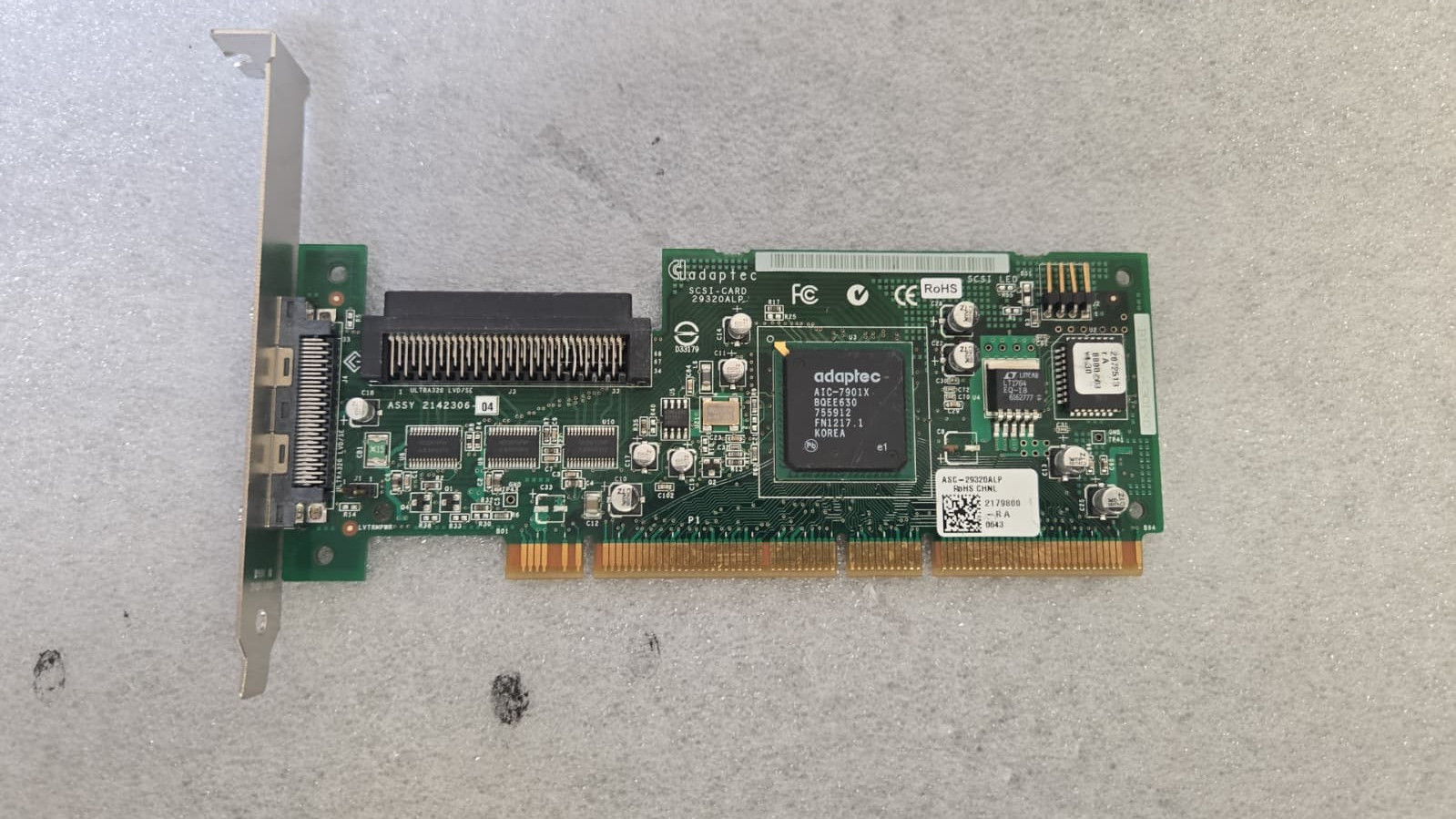 Adaptec ASC-29320ALP 39R8750 SCSI RAID Controller PCI TESTED US SELLER
