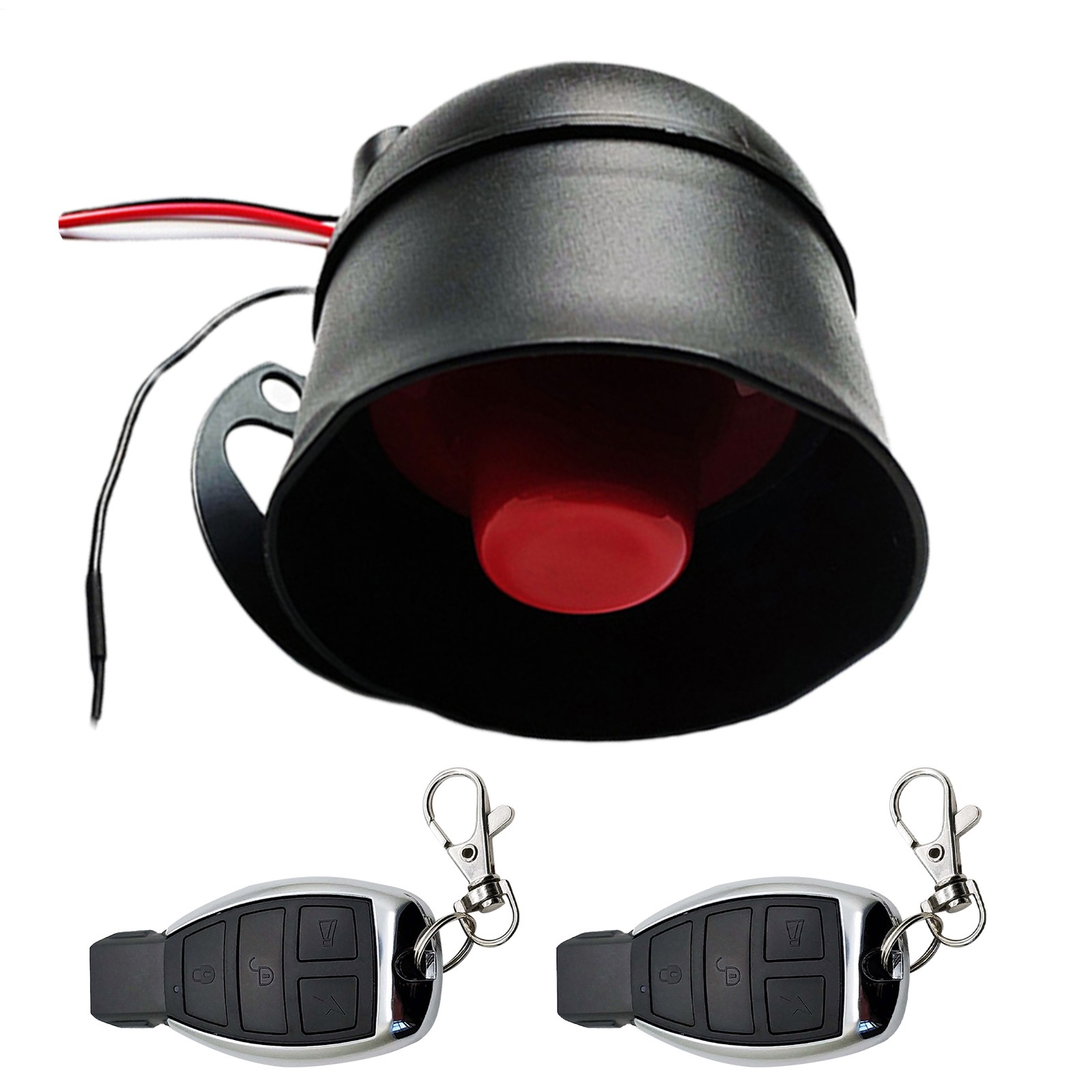 12V Universal Car Alarm System Security Vibration Alarm System W 2 Remote Contro