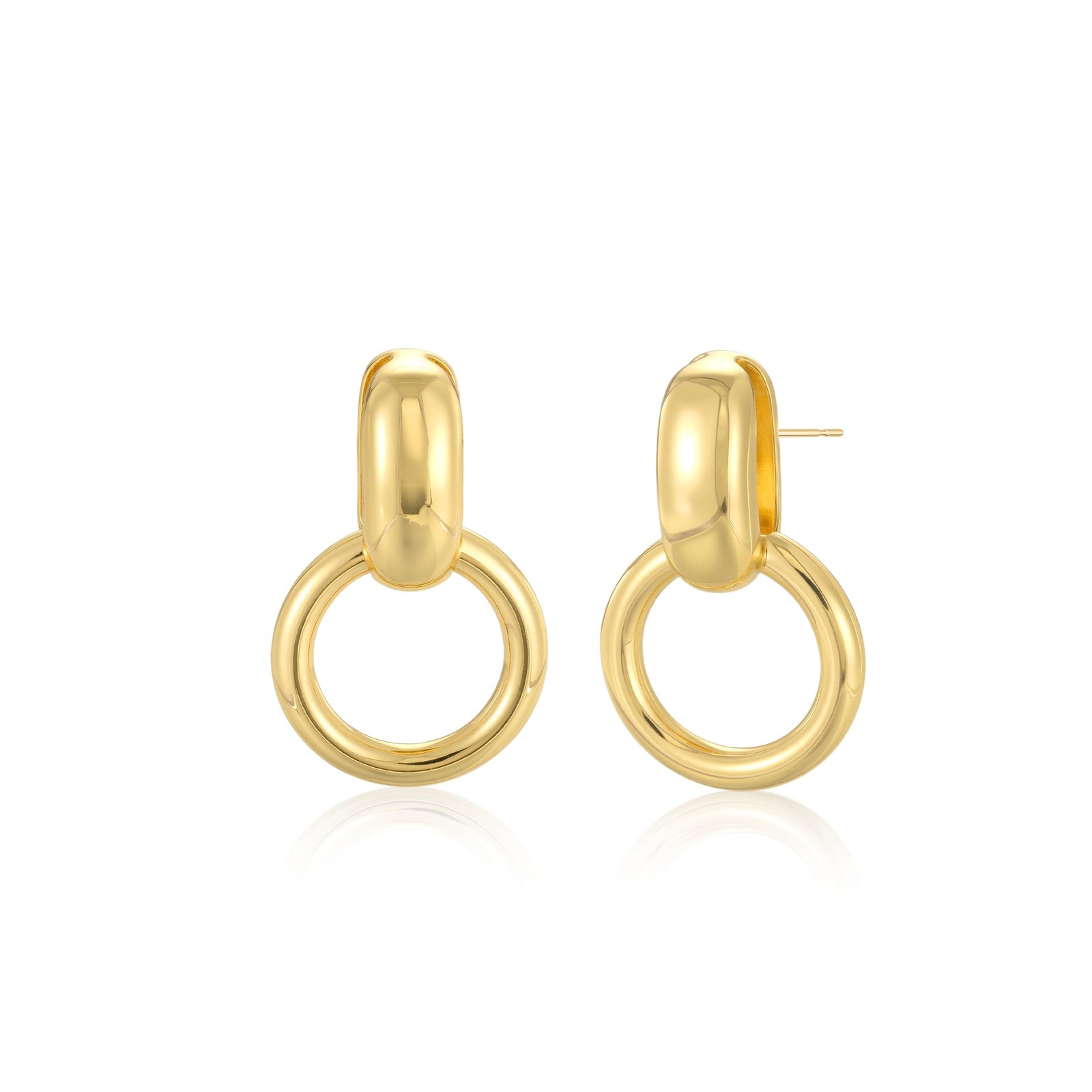 Chunky Gold Knot Earrings for Women Geometric Drop Dangle Earrings Door Knock...