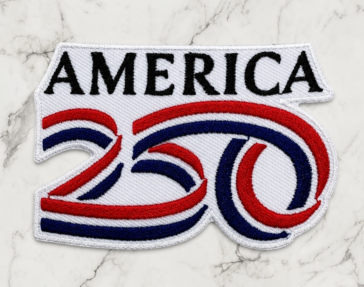 USA AMERICA 250 ANNIVERSARY EMBROIDERED IRON ON PATCH 3"X2." FREE SHIPPING