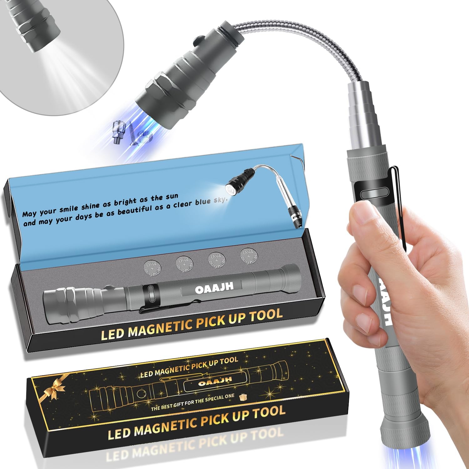 Christmas Stocking Stuffers for Adults, 3 Spare Batteries, Space Gray