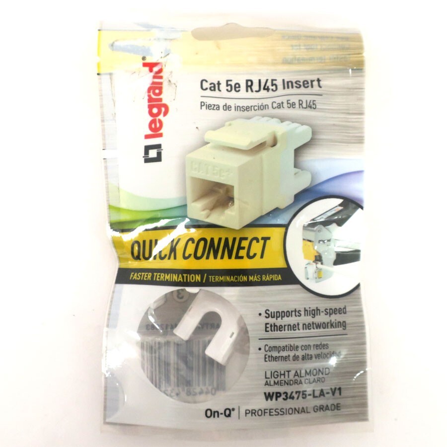 Legrand, WP3475-LA-V1, Cat 5e RJ45 Insert 5-mm Quick Connect, Professional Grade