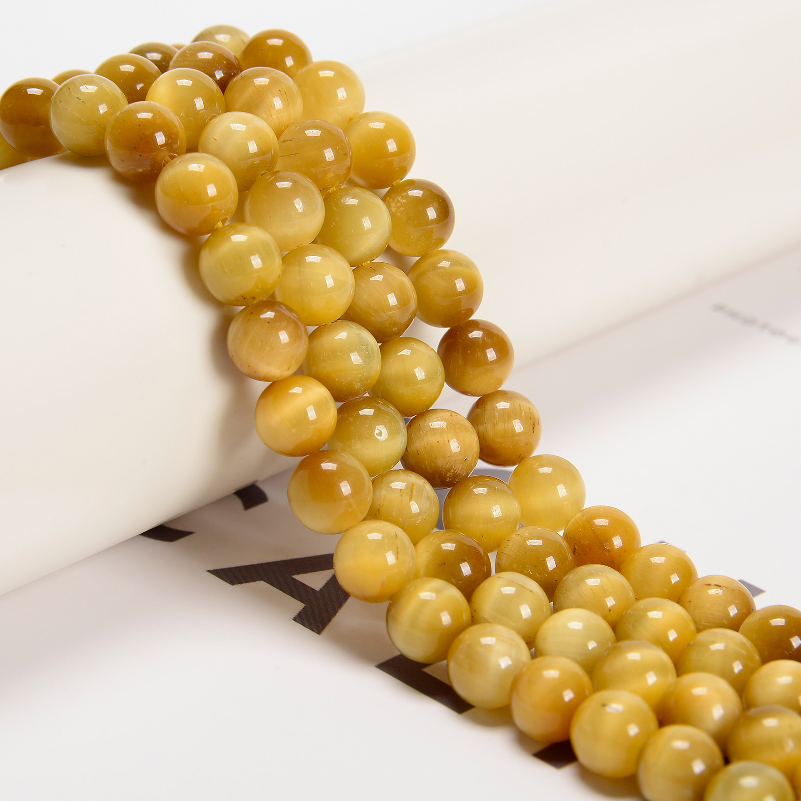 Golden Tiger Eye Smooth Round Beads 4mm 6mm 8mm 10mm 12mm 15.5" Strand