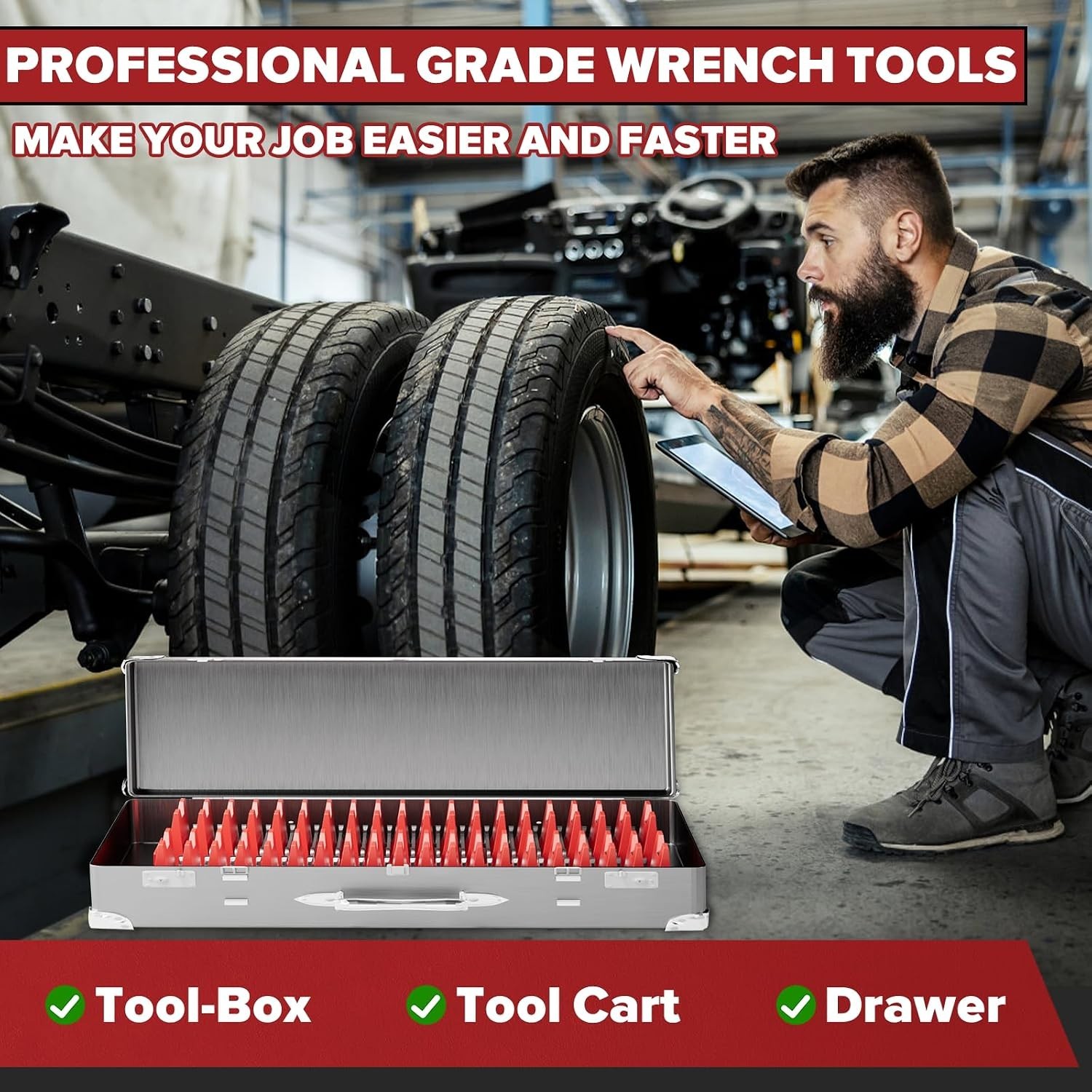 Efficient 80PCS Tool Drawer Wrench Organizer - Durable Plastic & Easy Setup