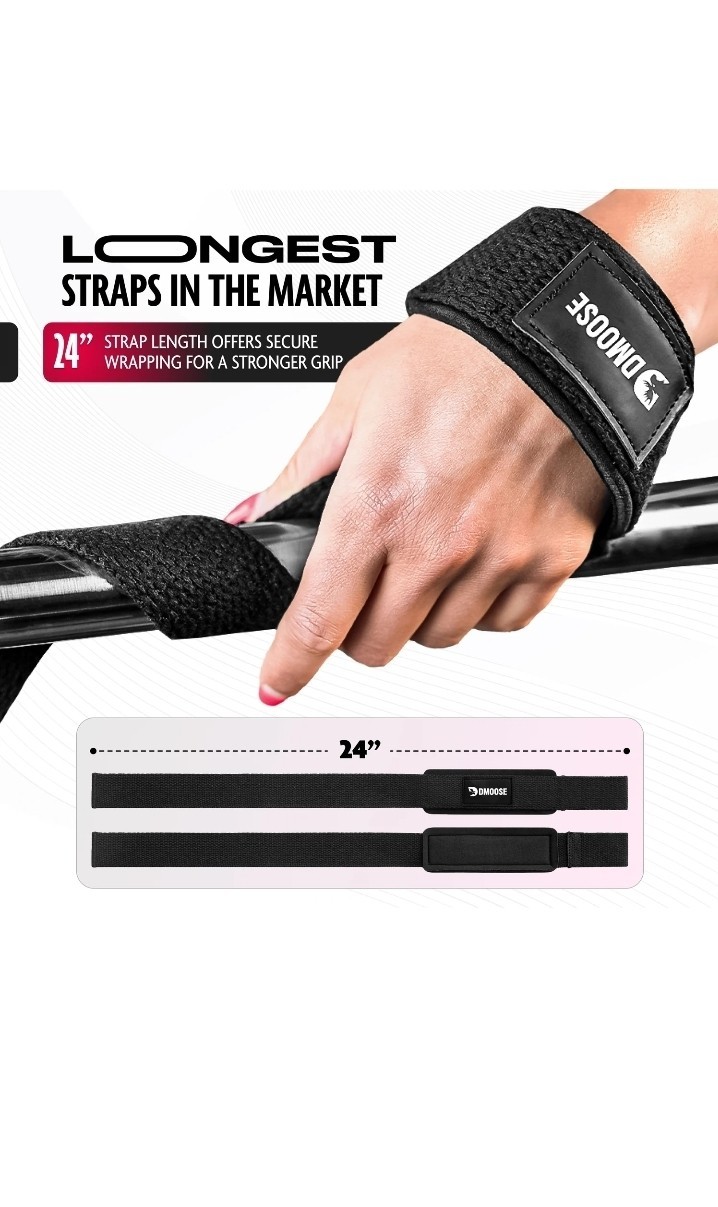 DMoose Weight Lifting Straps Gym Workout Training Weightlifting Wrist Support