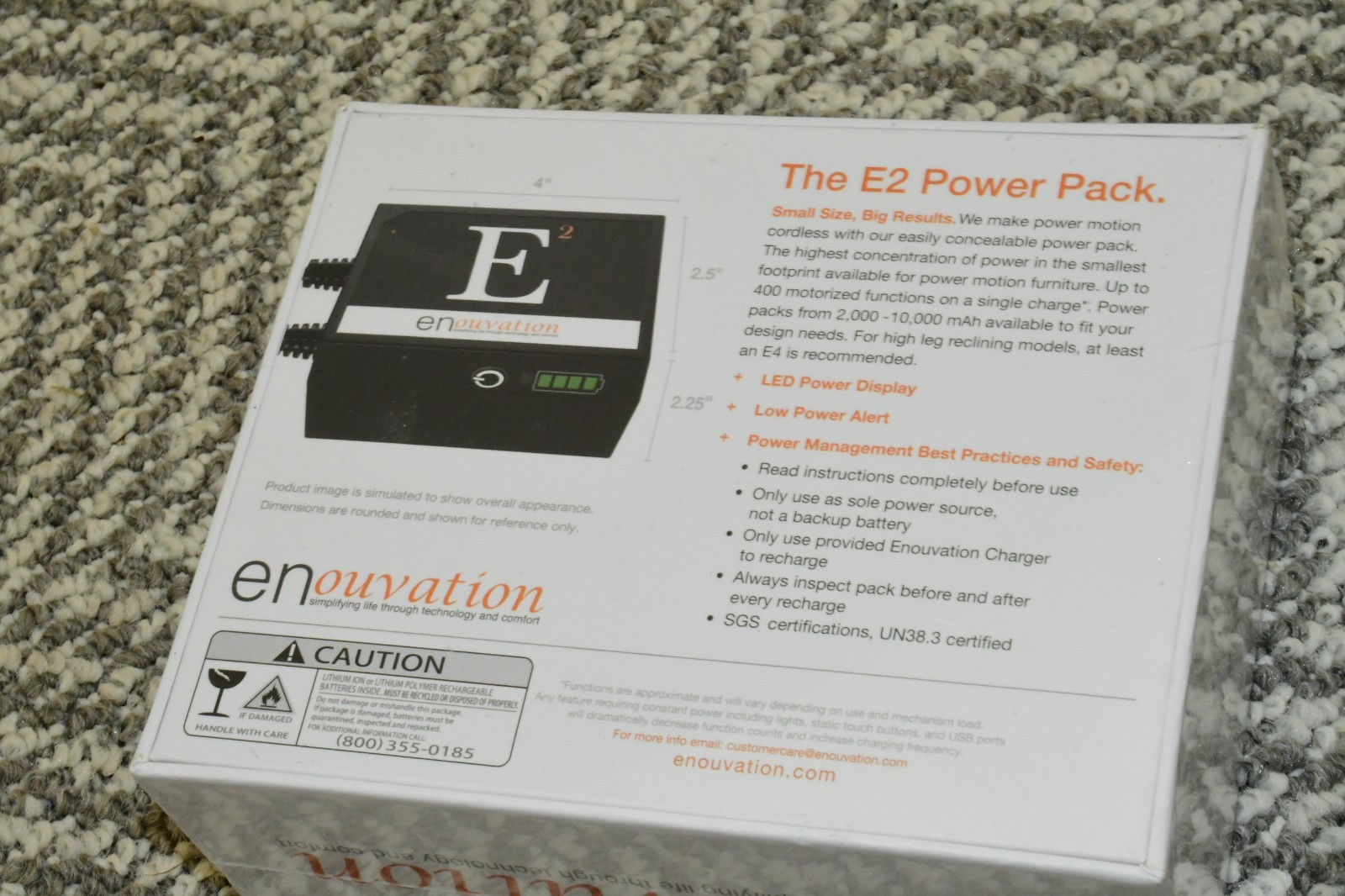 Enouvation E2 Universal 2000mAh Rechargeable Power Pack - NEW Sealed