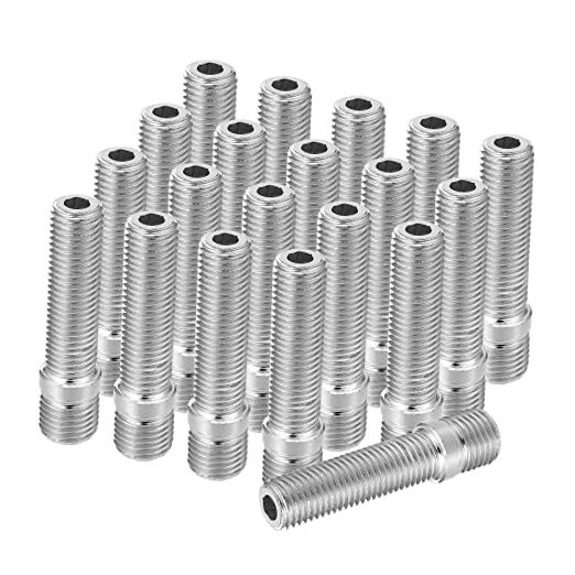 M14x1.5 to M12x1.5 58mm Wheel Stud Fit for Audi - Pack of 20 Silver Tone