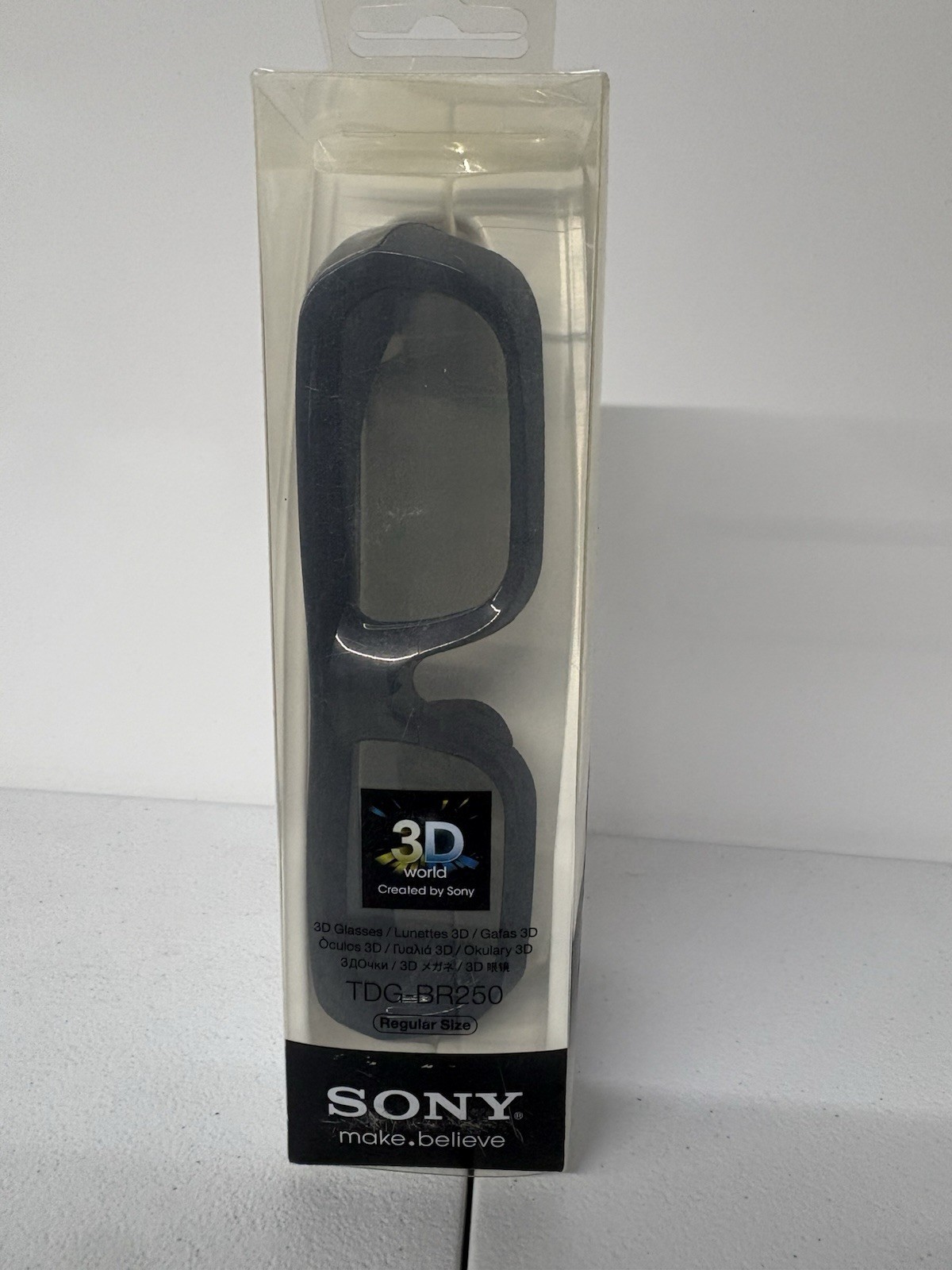 Sony TDG-BR250 3D Glasses Black Regular Size USB Charging Cable 2011