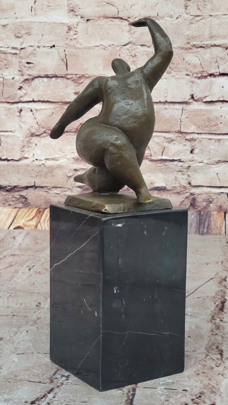 Abstract Modern Classic Artwork Signed Miguel Lopez(Milo) 100% Solid Bronze Art