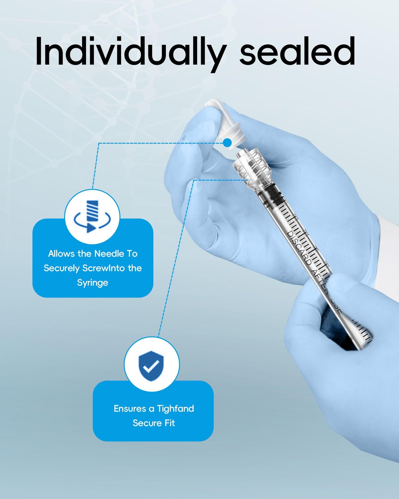 1ml Luer Lock Syringe without Needle - 1cc Plastic Syringes, 1ML, transparent