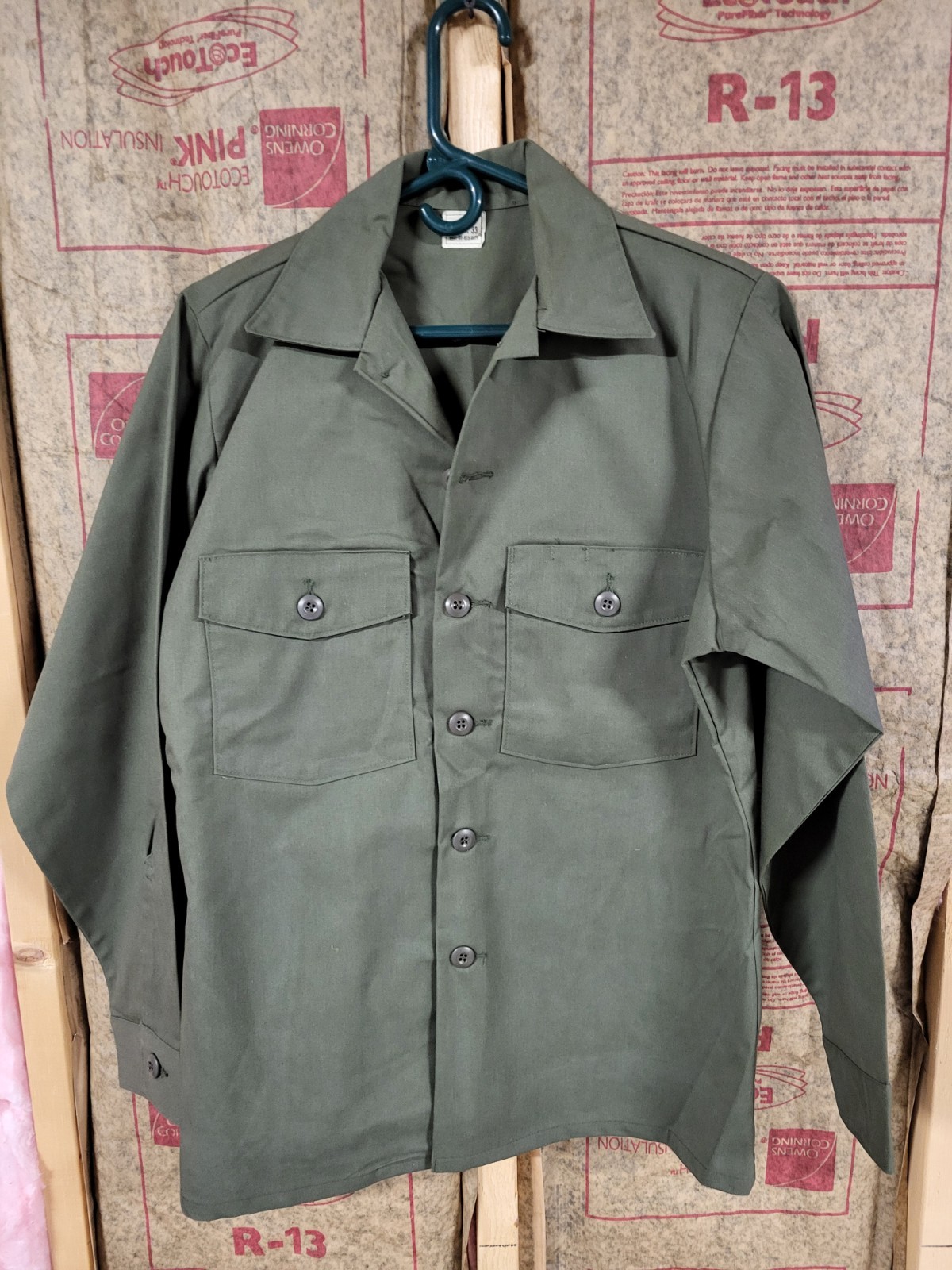 U.S. Army Olive Drab Green Fatigue Shirt 15 1/2 X 33  OG-507