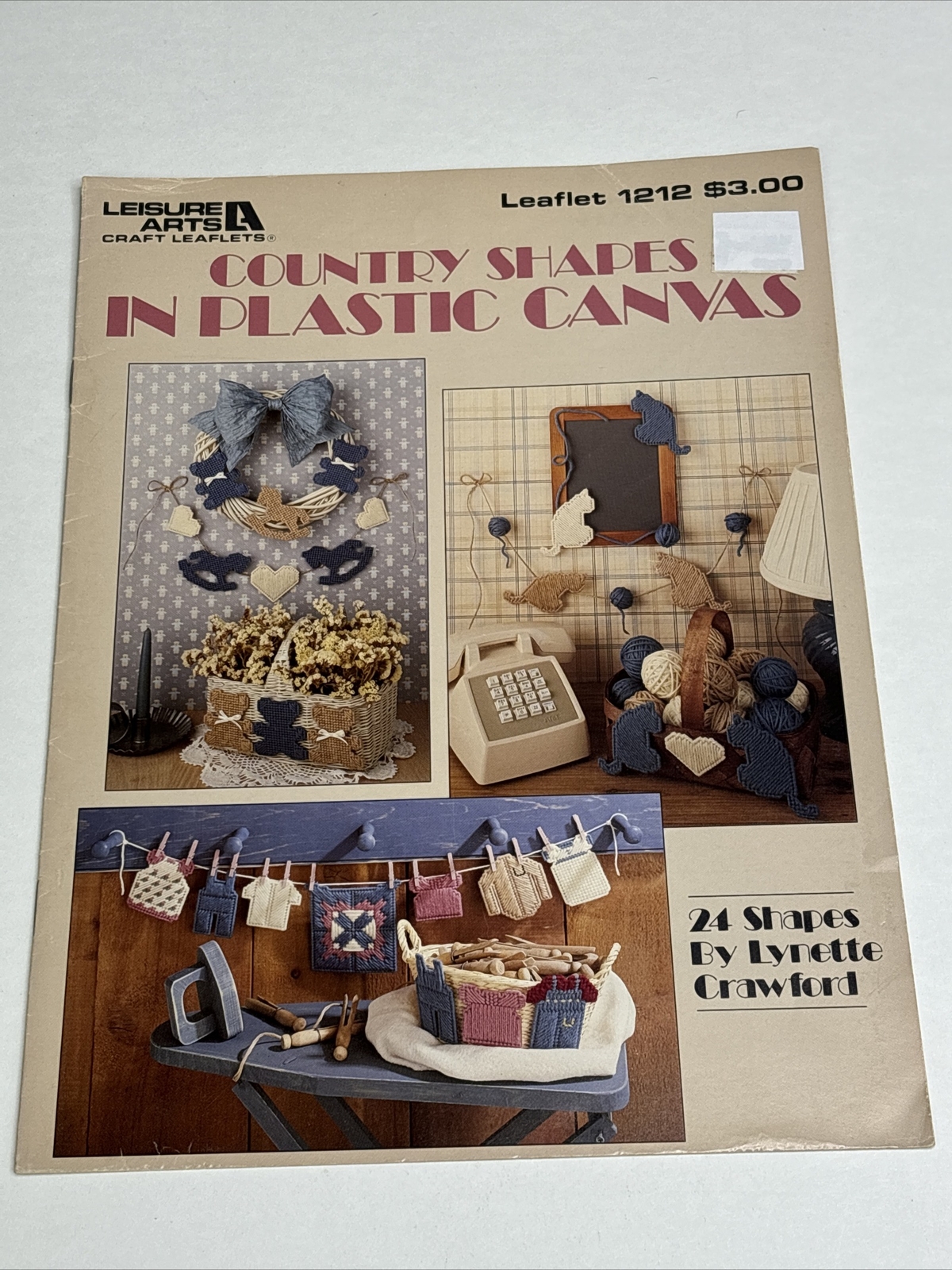 Leisure Arts Country Shapes 24 Designs Leaflet 1212 Plastic Canvas Pattern