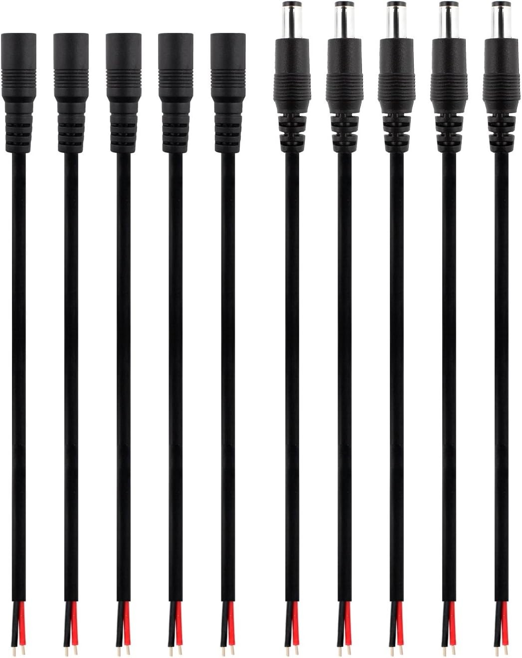DC barrel power plug pigtail cable male female connector cord