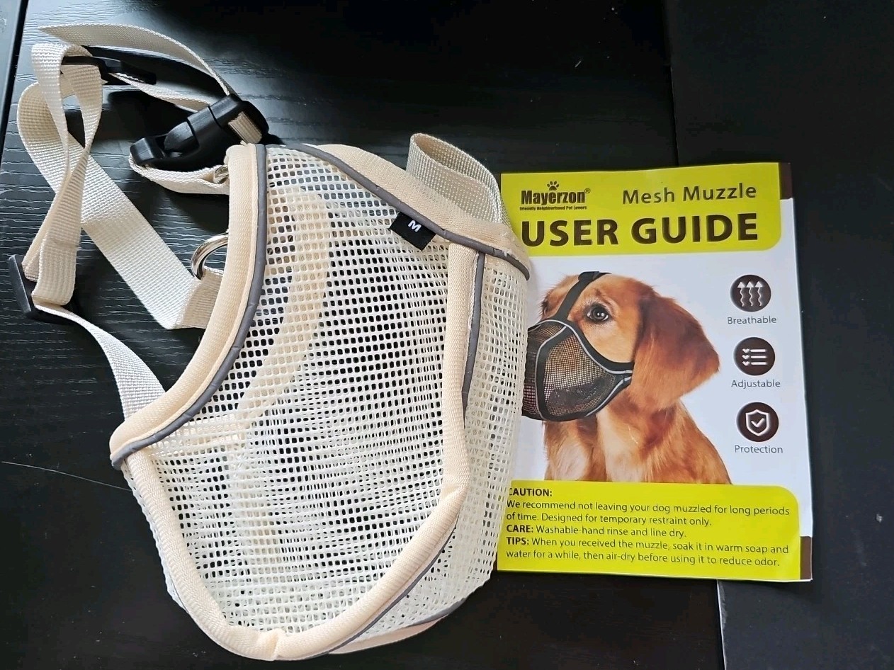 Mayerzon Mesh Muzzle Size Medium Khaki Adjustable New